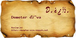 Demeter Éva névjegykártya